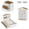 3-Pieces Bedroom Sets, Twin Size House-Shaped Bed With Storage Drawers, Nightstand With Colorblock Design, House-Shaped Stroage Rack-Cuddlewood - 4 of 4