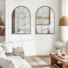 1-Piece 27 in.W x 41 in.H Iron Right Angled Rectangular Black Window Frame Hanging Mirror Wall Mirror - 2 of 4