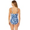 Women's Tie Dye Ikat Hidden Underwire Drape Front One Piece Swimsuit - 2 of 4