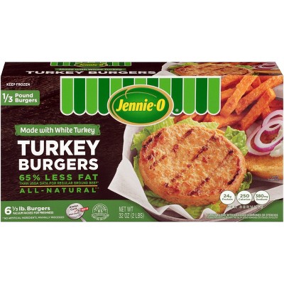 Jennie-O All-Natural Frozen White Turkey Burgers - 32oz/6ct