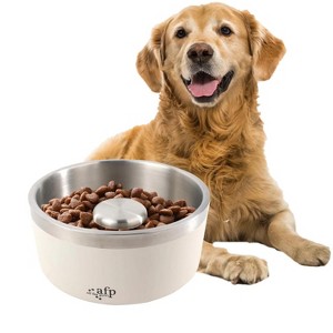 Allforpaws 7.2 Cups Anti-Skid Pet Bowl Feeder, white - 1 of 4