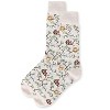 Memoi Men's Embroidered Owls Bamboo Crew Socks Oatmeal - 3 of 3