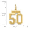 Black Bow Jewelry 14k Yellow Gold, Jersey Collection, Small Number 50 Pendant - 4 of 4