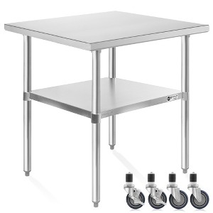 KUTLER Stainless Steel Table with Caster Wheels, NSF Heavy Duty Commercial Prep and Work Table with Undershelf for Restaurant, Hotel, Home - 1 of 4