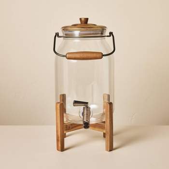 1.8gal Acrylic Beverage Dispenser with Wood Stand - Hearth & Hand™ with Magnolia
