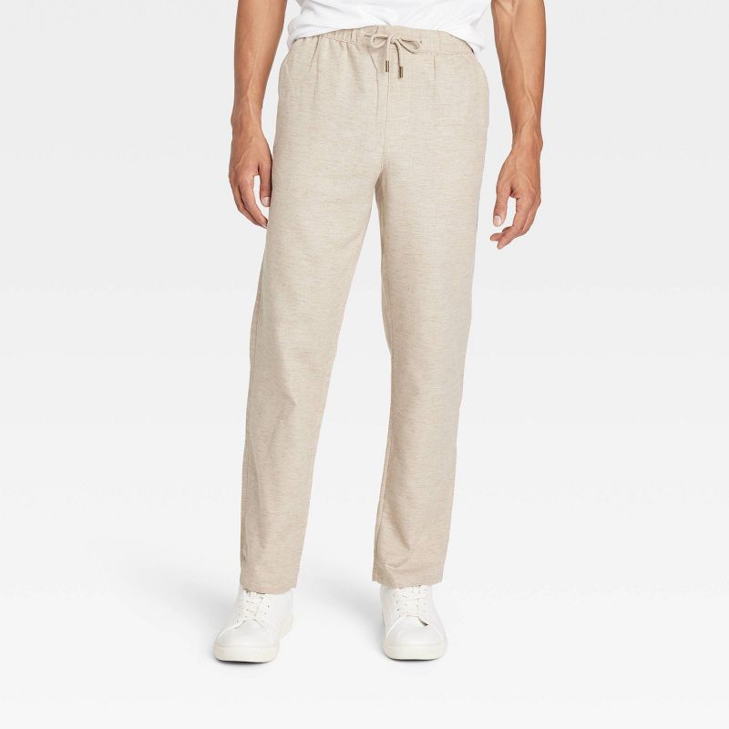Men&#39;s Regular Fit Linen Straight Trousers - Goodfellow &#38; Co&#8482;, 1 of 5