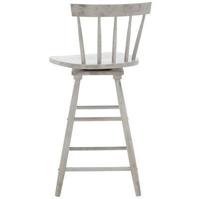 Gray Wood Swivel Windsor Counter Stool
