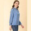 Allegra K Women's Smocked Cuffs Puff Sleeve Ruffled Neck Vintage Polka Dots Blouses - 4 of 4