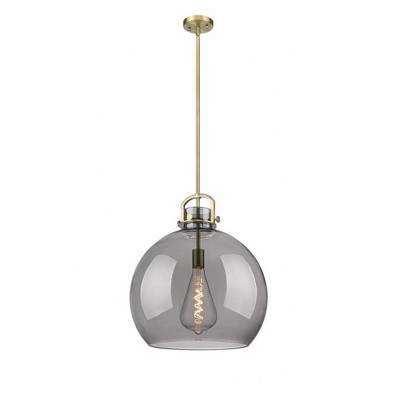 Newton Sphere - 1 Light Stem Hung Pendant In Industrial Style-22.5 Inches Tall and 18 Inches Wide