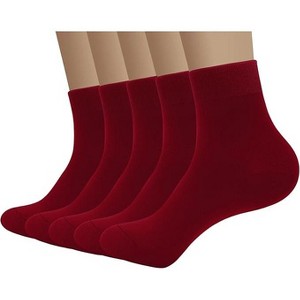 SERISIMPLE Men Viscose Bamboo Quarter Thin Ankle High Breathable Comfort Cool Soft Quarter Ankle Socks Grey Large 5 Pairs - 1 of 4