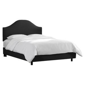 Skyline Custom Upholstered Curved Headboard Bed - Twin - Skyline Furniture , Linen Black