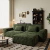TiramisuBest 106.3" Large Striped Fabric Compression Sofa, Modern Living Room & Bedroom Furniture, High Rebound Green - 2 of 4