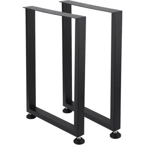 Set of 2 Black Metal Table Legs, Industrial Style Furniture Legs for Dining Tables, Coffee Tables, Durable and Modern Support for Home and Office - 1 of 4
