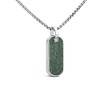Haus of Brilliance Men's Silver Created Green Emerald Dog Tag Pendant Necklace - 22" Inches - 3 of 4