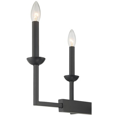 Elegant Black 52" Linear Candle Chandelier for Stylish Kitchens