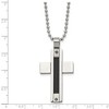 Black Bow Jewelry Stainless Steel Black Wire and Black Diamond Cross Necklace - 24 Inch - 4 of 4