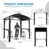 PAGED Aluminum BBQ Outdoor Gazebo Metal Frame with Shelves Serving Tables, Permanent Double Roof Hard top Gazebos - 2 of 4
