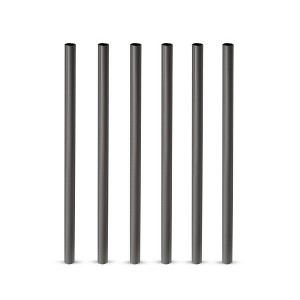 Viski Stainless Steel Straws for Cocktails - Eco-Friendly Reusable Metal Straws - Black Gunmetal 5in Set of 6 - 1 of 4