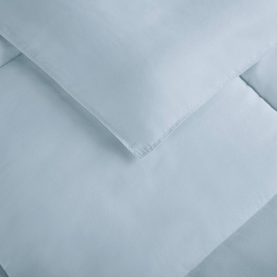 Full Light Blue Microfiber Comforter Set with Pillow Shams