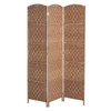 Wooakway 71"H Brown Wicker Weave 3 Panel Room Divider Privacy Screen Freestanding Folding Partition for Indoor Outdoor Use - 2 of 4