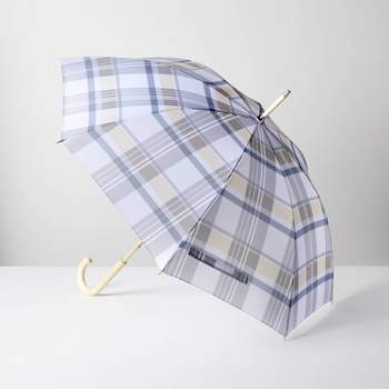 Plaid Print Stick Umbrella Blue/Tan/Cream - Hearth & Hand™ with Magnolia