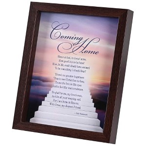 Dicksons FRMWDWAL-810-14 Coming Home At Last No Greater Happiness Walnut Woodgrain 11 x 9 Wood And Glass Shadow Box Style Tabletop Or Wall Framed Art - 1 of 3