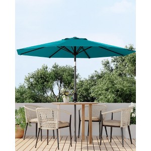 10ft Patio Umbrella, Table Umbrella Outdoor Patio with Crank Lift & Push Button Tilt, 8 Sturdy Ribs for Yard, Deck, Pool - 1 of 4