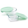 Gibson 12 Piece Glass Storage Container Set with Plastic Lids in Mint - 4 of 4