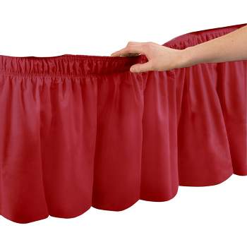 Collections Etc Wrap Around Bed Skirt, Easy Fit Elastic Dust Ruffle