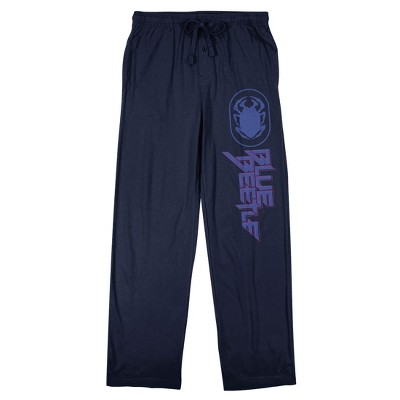 Blue Beetle Scarab Logo Men's Navy Sleep Pajama Pants