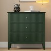 Heynemo Fluted 3 Drawer Dresser, Set of 1 with Ball Bearing Slide, Modern Nightstand Cabinet with Spacious Storage for Bedroom, Hallway, White - 2 of 4