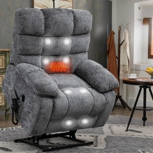 FONTOI Large Size Accent Chair with Side Pockets, Recliner Chair with Comfortable Pillow Back&Armrests, Grey, 37"*42.51"*40.55" - 1 of 4