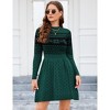 Coolmee Women's Fall Winter Casual Dress Crewneck Long Sleeve High Waist A-Line Mini Sweater Dress Blue Green L - 4 of 4
