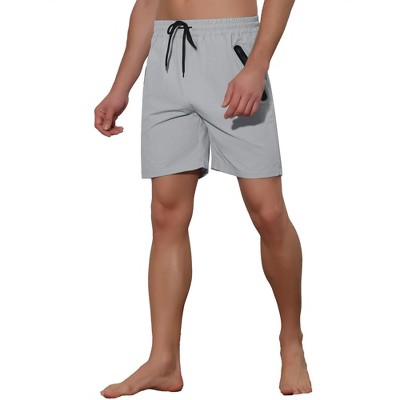 Lars Amadeus Men's Solid Color Elastic Waistband Swimwear Shorts 2 Packs Gray/Yellow 30 — фото 4