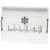 HomeRoots 16" White And Black Winter Wonderland Serving Tray With Handles - 4 of 4