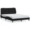 vidaXL Modern Full-Size Bed Frame - Black Faux Leather with LED Lights, Plywood Slats and Headboard, 53.9"x74.8" - 4 of 4