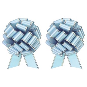 Unique Bargains Christmas Wedding Car Basket Gift Wrapping Large Organza Pull Bow 2 Pcs - 1 of 4