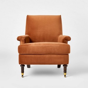 Mercer Rolled Upholstered Armchair with Casters - Threshold™ designed with Studio McGee - 1 of 4