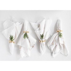 Solino Home Striped Linen Dinner Napkins | French Stripe - 1 of 4