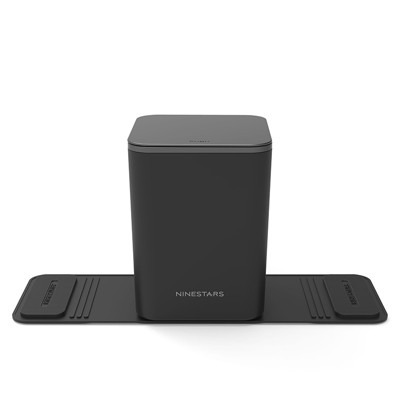 Chery Life Leak-Proof Car Trash Can with Blue Press Lid, Durable ABS Mini Bin for Vehicle