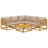 vidaXL Garden Lounge Set Taupe Solid Acacia wood, 100% polyester cushions - 3 of 4
