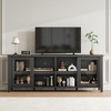 TV Stand for 65 Inch, Entertainment Center with Storage Cabinet and 4 Sliding Glass Doors, Mid Century Modern Media TV Console Table for Living Room - 2 of 4