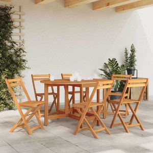 vidaXL Dining Table Natural Wood Solid Acacia wood Medium - 1 of 4