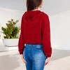 Anna-Kaci Women's Drawstring Hem Ribbed Hoodie with Long Sleeves and Relaxed Fit - 4 of 4