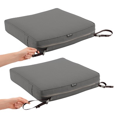 Light Charcoal Gray Water-Resistant Patio Seat Cushion Slip Cover