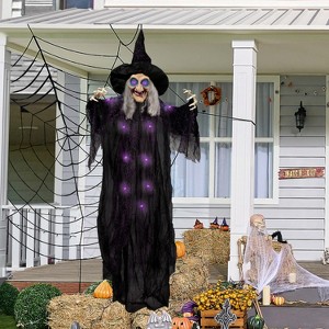Joyfy Halloween Hanging Talking Witch, Halloween Hanging Ghosts Decorations Prop, Light-up Hanging Witch for Haunted House Outdoor/Indoor Decor - 1 of 4