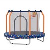 NAYSAYE Trampoline 55 Inch Indoor Outdoor Toddler Trampoline with Basketball Hoop for Kids, Blue, 55.00"*44.00"*25.00" - 4 of 4
