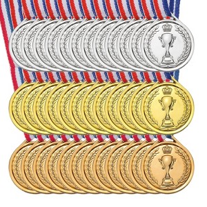 Unique Bargains Plastic Lightweight Well-crafted Mini Award Medals Gold Silver Bronze 36 Pcs - 1 of 4