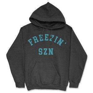 Freezin Szn Adult Hoodie Funny Cold Winter Weather Frozen Joke Hooded Sweatshirt - Crazy Dog Hoodie - 1 of 4