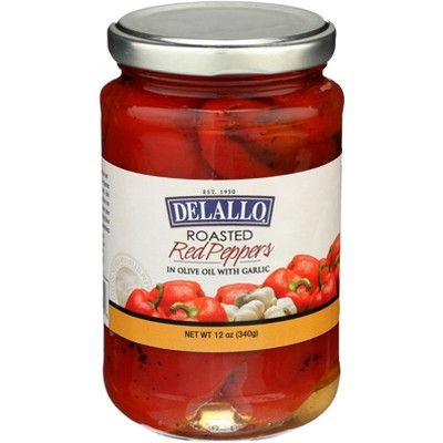 Delallo Roasted Red Peppers With Garlic - Case 12 - 12 Oz : Target